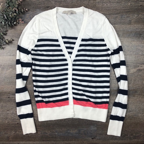 LOFT Sweaters - LOFT ANN TAYLOR Striped Cardigan Sweater